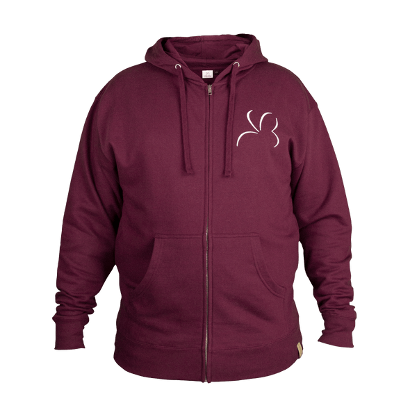 cottontail zipup hoodie in ember (maroon)